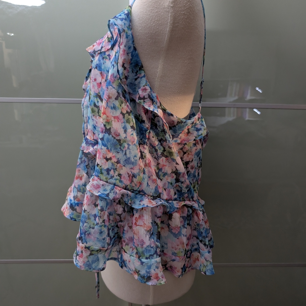 Bar III Multicolor Floral Ruffle Blouse - Picture 3 of 5